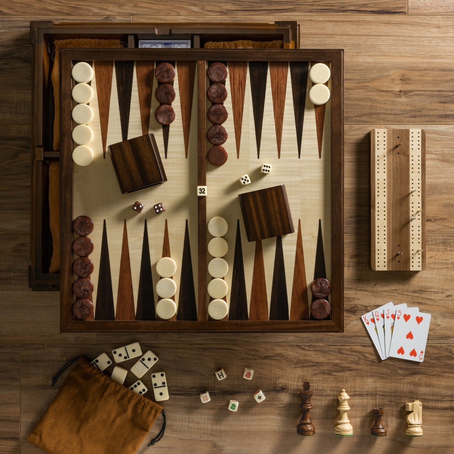Checkers & Backgammon - Vintage Bookshelf Edition