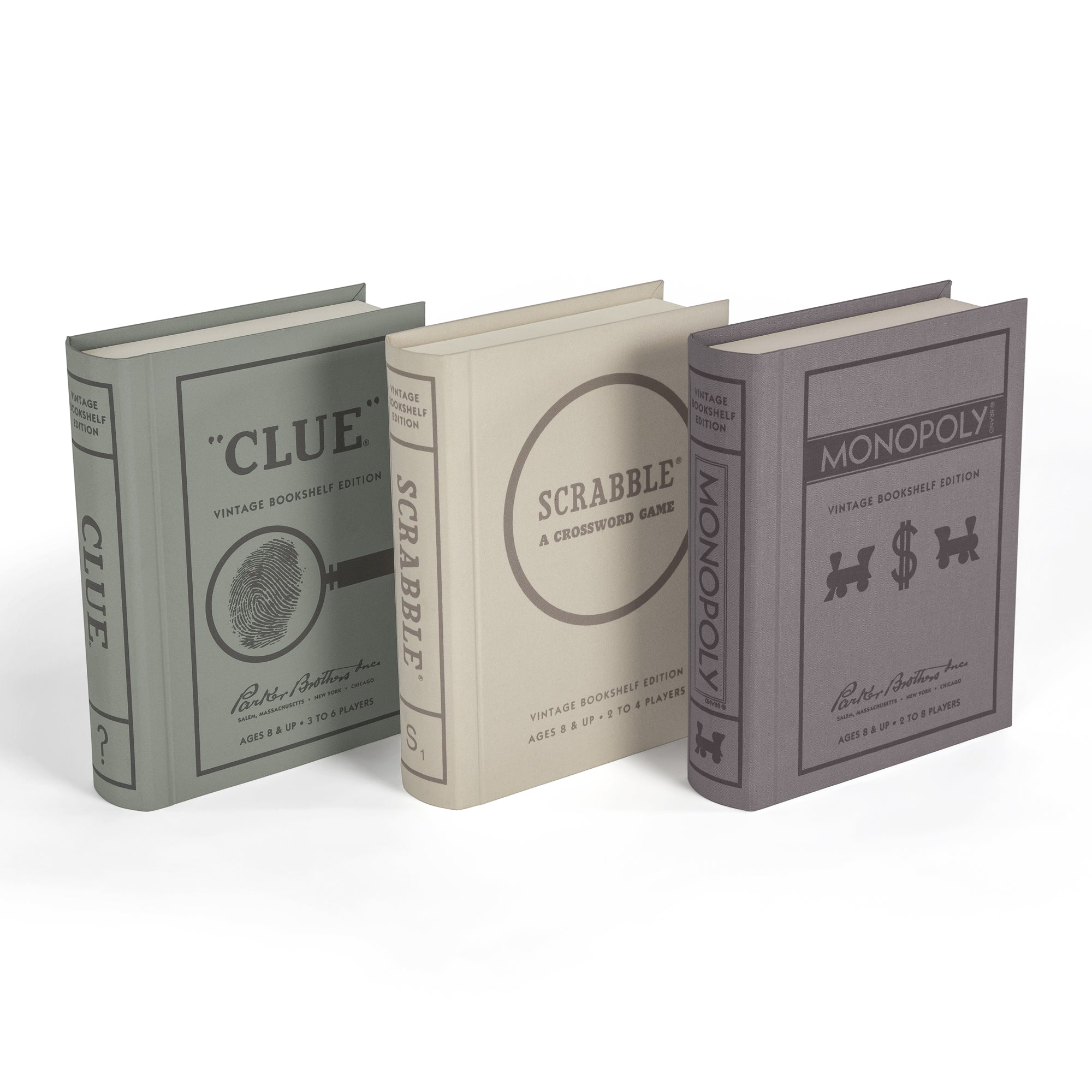 Vintage Bookshelf Games 3 pack: Clue Monopoly Scrabble the casa club