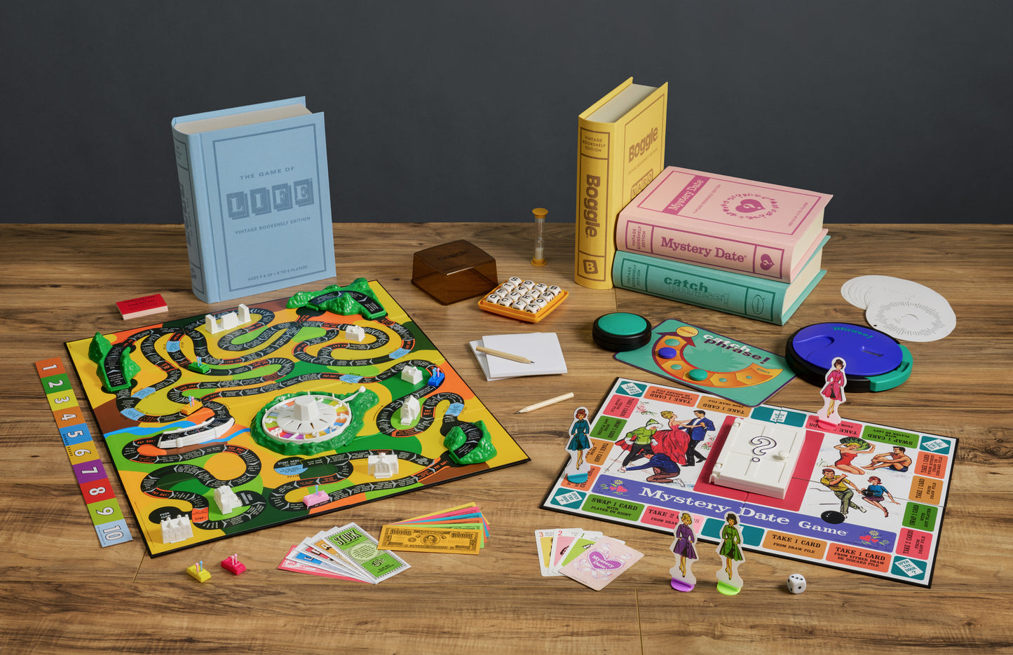 Vintage bookshelf edition juegos de mesa en forma de libro decorativo_life_mysterydate