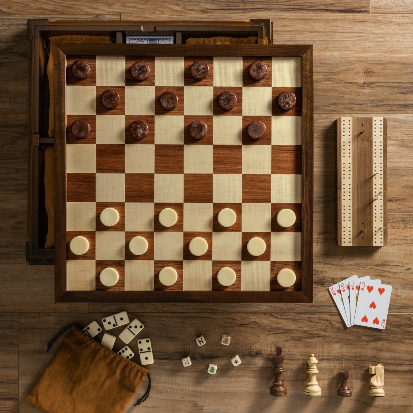 Checkers & Backgammon - Vintage Bookshelf Edition