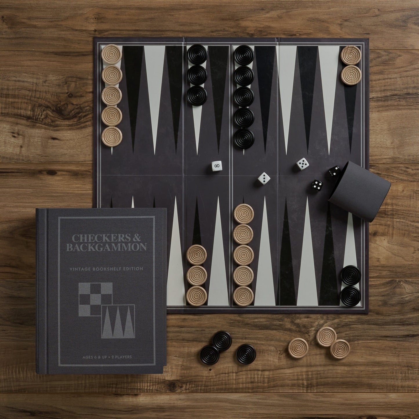 Checkers & Backgammon - Vintage Bookshelf Edition