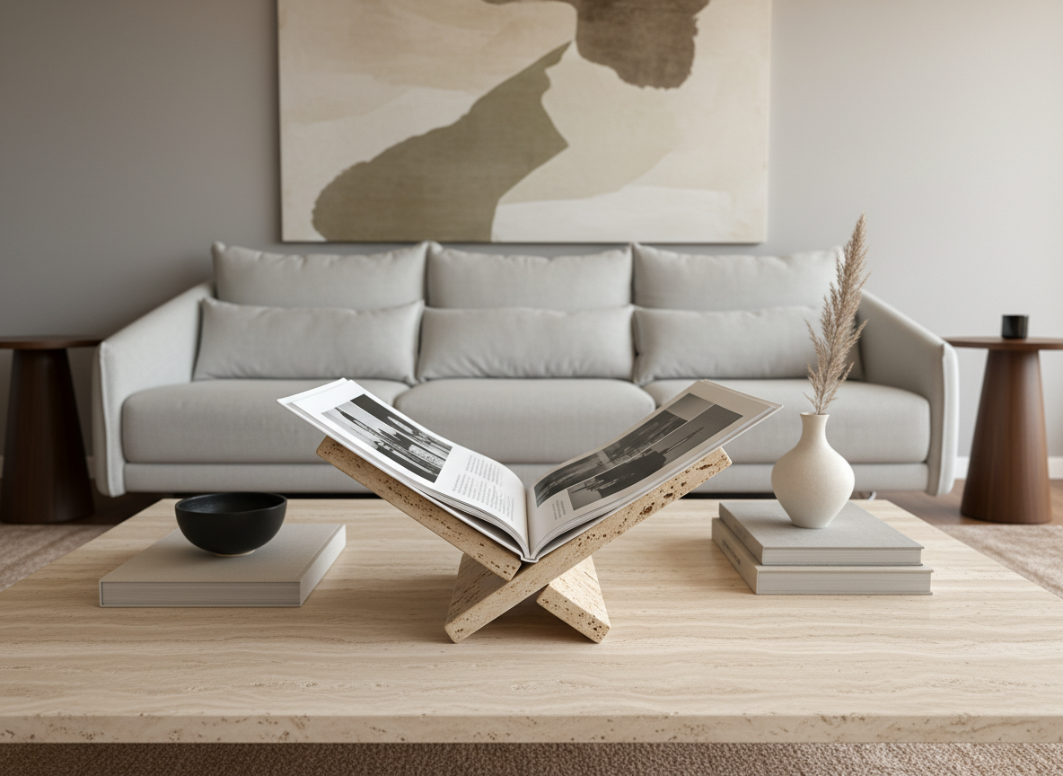 Soporte para libros de mármol