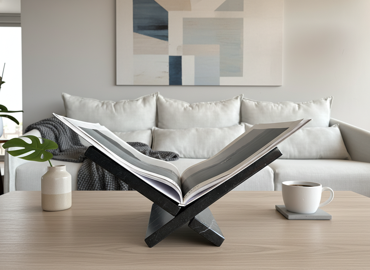 Soporte para libros de mármol