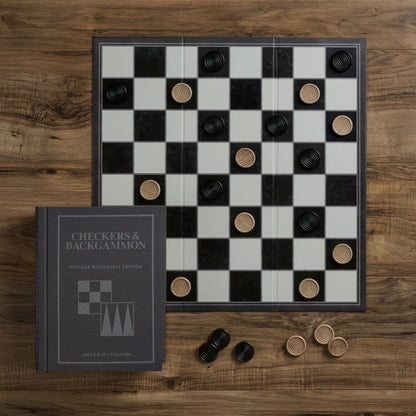 Checkers & Backgammon - Vintage Bookshelf Edition